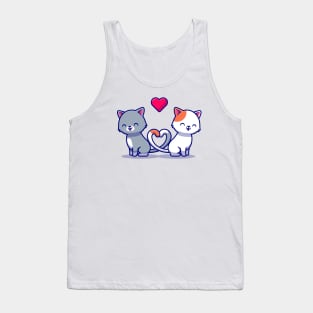 Couple Of Cat Cartoon Tank Top